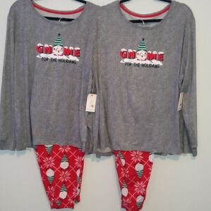 Secret Treasures Women Holiday Gnome PJ Set, Set Of 2